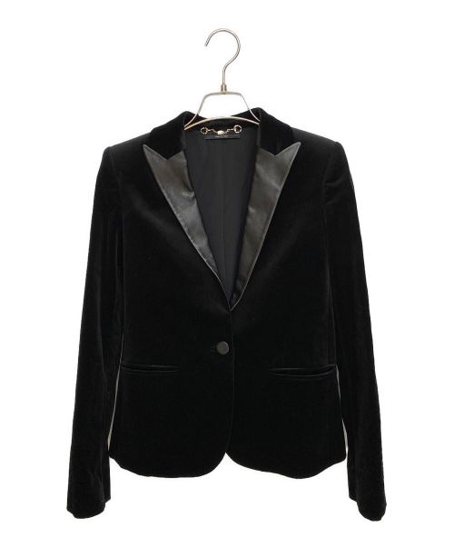 GUCCI（グッチ）GUCCI (グッチ) ベロアスモーキングジャケット ブラック サイズ:36の古着・服飾アイテム