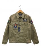 POLO RALPH LAURENポロ・ラルフローレン）の古着「DISTRESSED EMBROIDERED MILITARY OVERSHIRT」｜カーキ