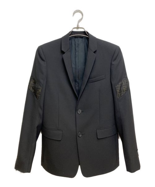 FENDI（フェンディ）FENDI (フェンディ) ズッカ切替ジャケット ブラック サイズ:46 未使用品の古着・服飾アイテム