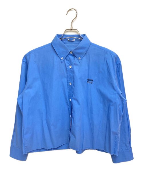 MIU MIU（ミュウミュウ）MIU MIU (ミュウミュウ) クロップドシャツ スカイブルー サイズ:38の古着・服飾アイテム