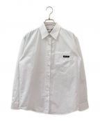 MIU MIUミュウミュウ）の古着「ロゴパッチポプリンシャツ」｜ホワイト