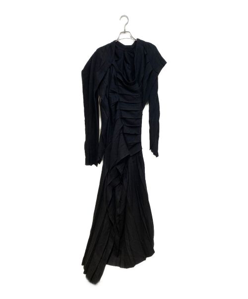 LIMI feu（リミフゥ）LIMI feu (リミフゥ) 23AW LOW TWIST SERGE DRESS WITH TWISTED PLEATS ブラック サイズ:2 未使用品の古着・服飾アイテム