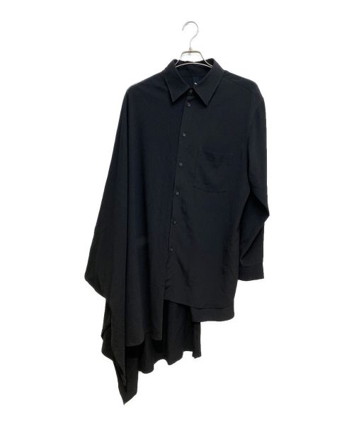 GROUND Y（グラウンドワイ）GROUND Y (グラウンドワイ) Vintage decyne／Jersey Cape Docking Shirt ブラック サイズ:3の古着・服飾アイテム
