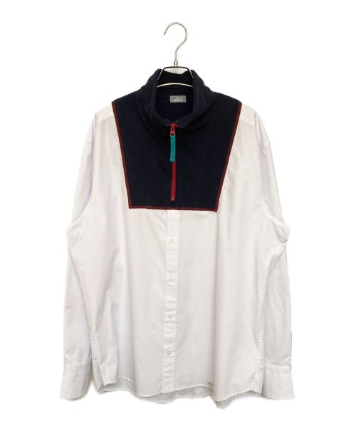 kolor/BEACON（カラービーコン）kolor/BEACON (カラービーコン) 23AW 切替シャツ ホワイト×ネイビー サイズ:2の古着・服飾アイテム