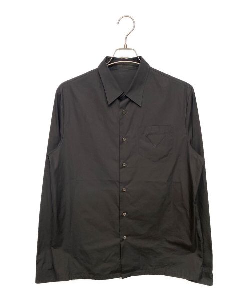 PRADA（プラダ）PRADA (プラダ) トライアングルパッチシャツ ブラック サイズ:Lの古着・服飾アイテム