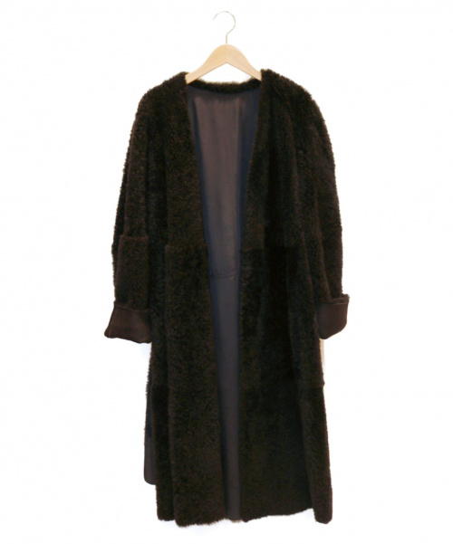 CELINE（セリーヌ）CELINE (セリーヌ) ムートンコート/ムートンガウン ブラック サイズ:38の古着・服飾アイテム