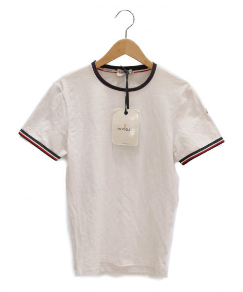 MONCLER（モンクレール）MONCLER (モンクレール) ワッペン付きTシャツ ホワイト サイズ:XS 汚れ有の古着・服飾アイテム