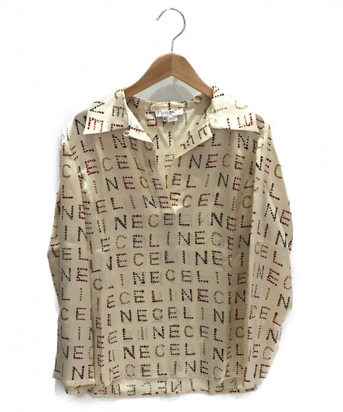 CELINE（セリーヌ）CELINE (セリーヌ) ドットシルクシャツ シャンパンゴールド サイズ:36の古着・服飾アイテム
