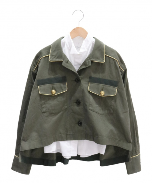 sacai（サカイ）sacai (サカイ) レイヤードジャケット カーキ サイズ:1 2020SSの古着・服飾アイテム