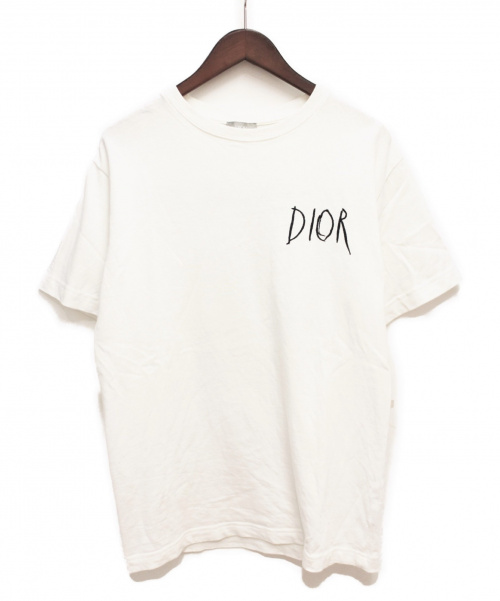 Dior（ディオール）DIOR×RAYMOND PETTIBON (ディオール×レイモンド・ペティボン) 19AW エンブロイダリーTシャツ ホワイト サイズ:Sの古着・服飾アイテム