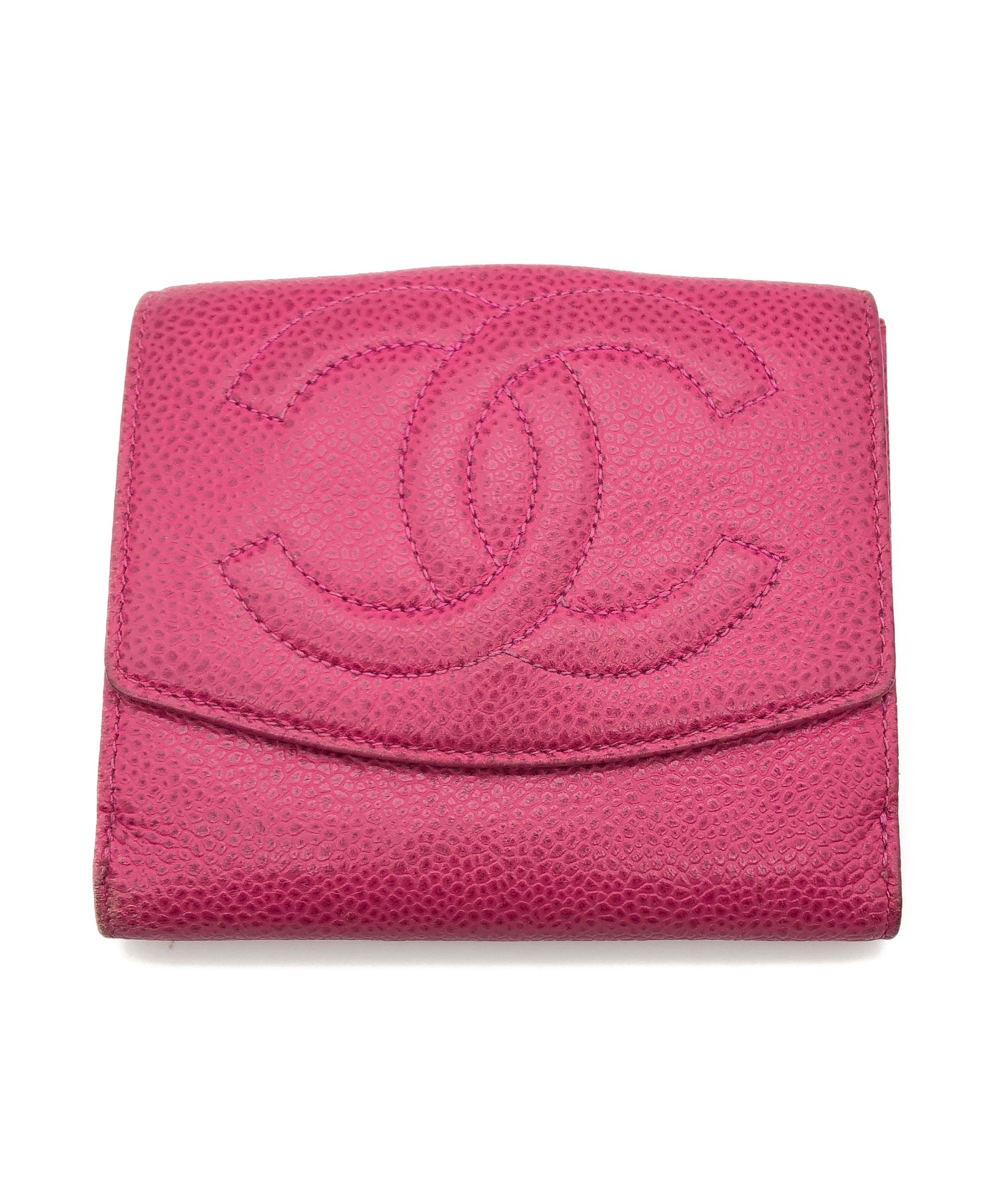 中古 古着通販 Chanel シャネル コンパクトウォレット ショッキングピンク サイズ キャビアスキン ブランド 古着通販 トレファク公式 Trefac Fashion