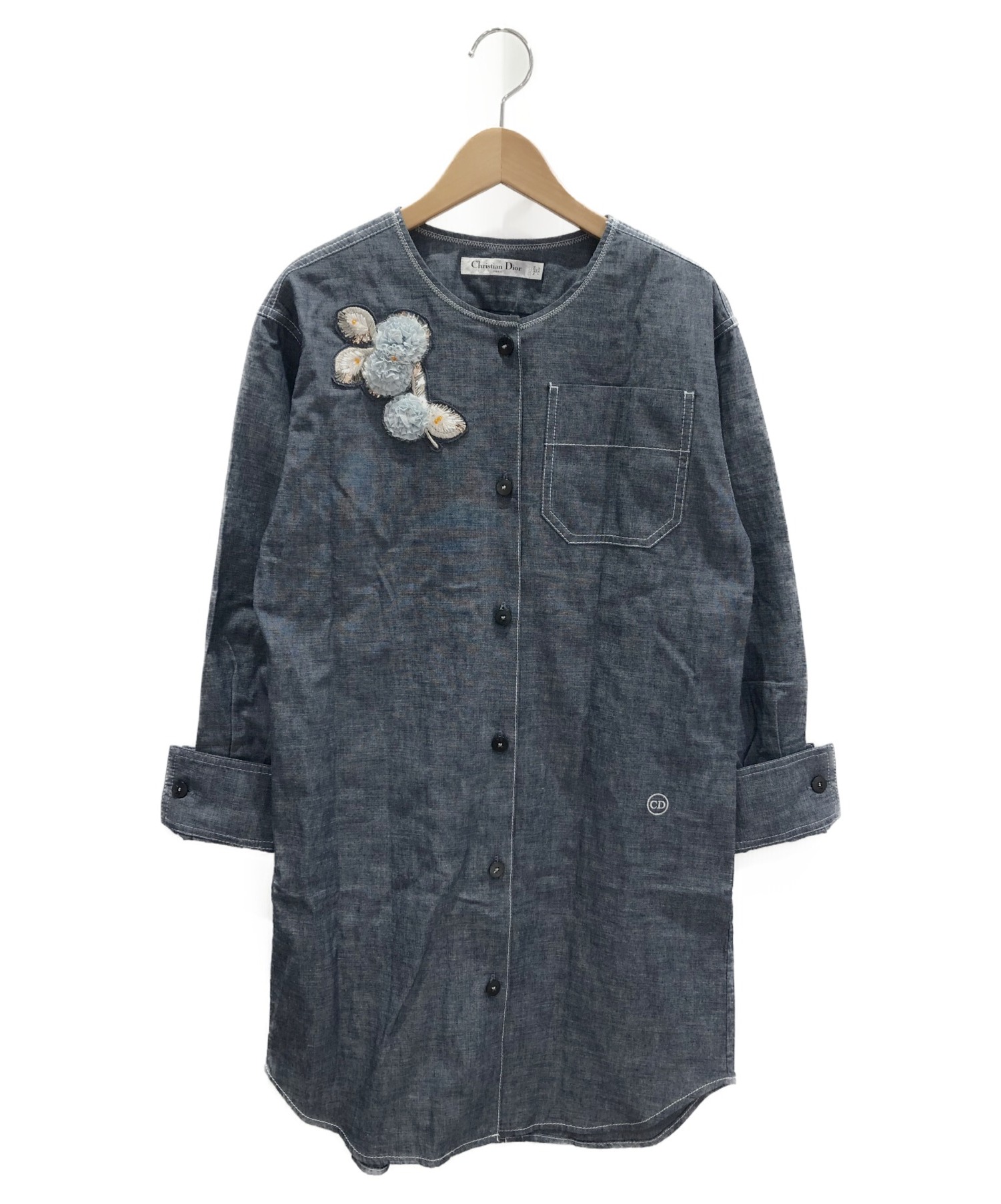 中古 古着通販 Christian Dior クリスチャンディオール ダンガリーシャツワンピース ブルー サイズ 34 ブランド 古着通販 トレファク公式 Trefac Fashion