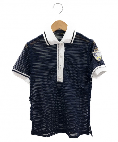 FENDI（フェンディ）FENDI (フェンディ) シースルーポロシャツ ネイビー サイズ:38の古着・服飾アイテム