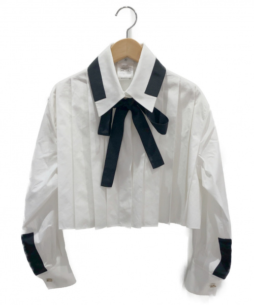 CHANEL（シャネル）CHANEL (シャネル) ボウタイクロップドブラウス ホワイト サイズ:34の古着・服飾アイテム