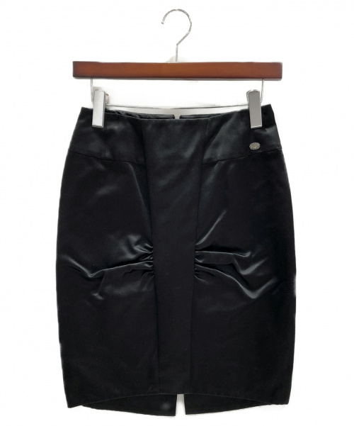 CHANEL（シャネル）CHANEL (シャネル) シルクスカート ブラック サイズ:36の古着・服飾アイテム