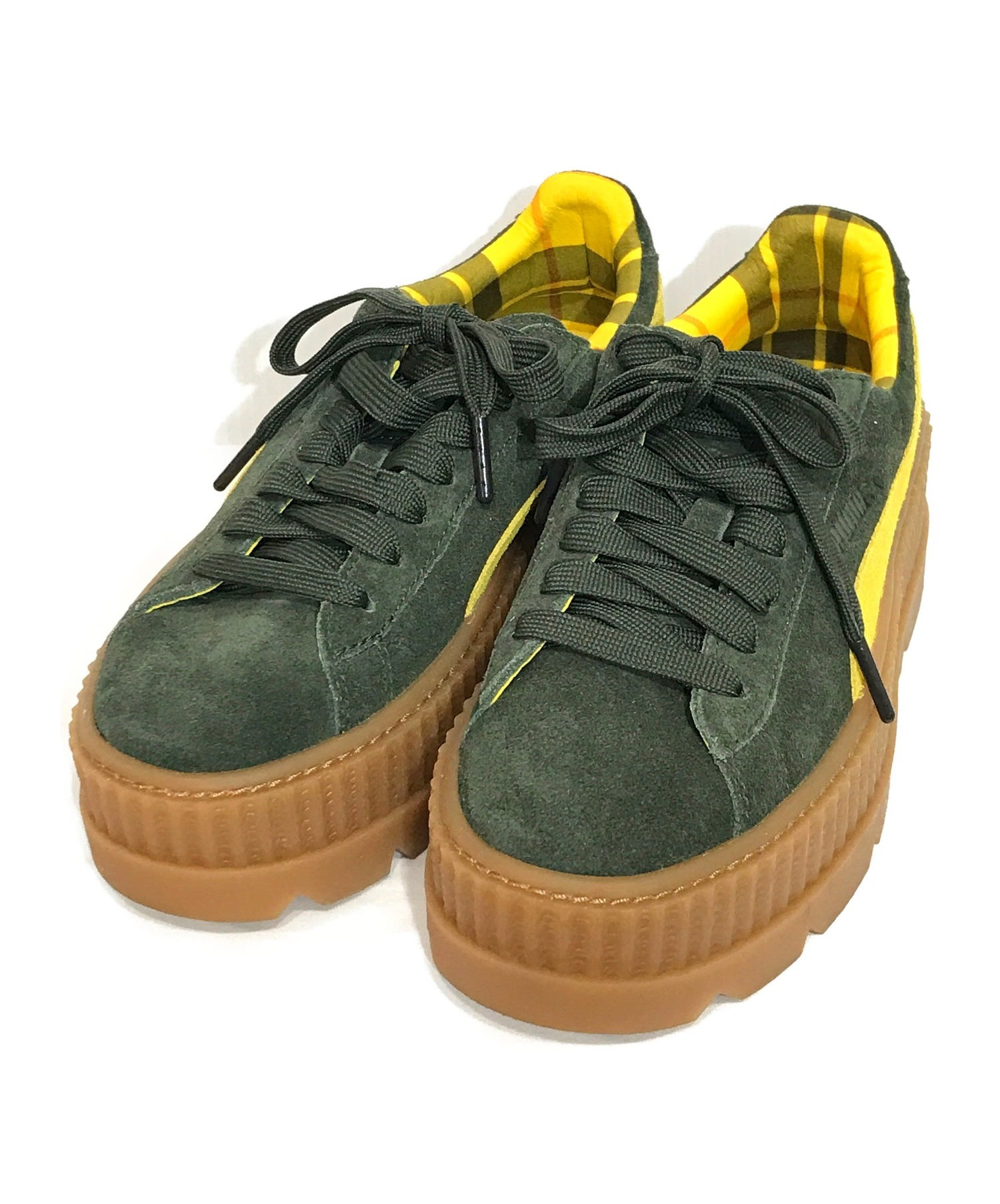 中古 古着通販 Puma Fenty プーマ フェンティ 厚底スニーカー カーキ ブラウン サイズ 23 ブランド 古着通販 トレファク公式 Trefac Fashion