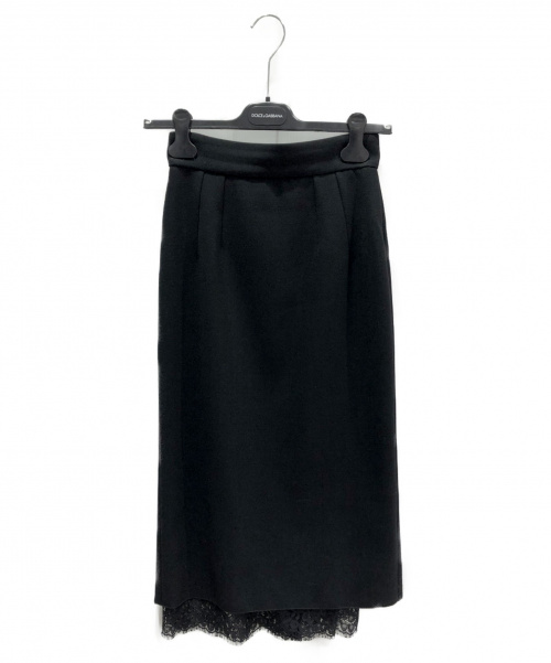 DOLCE & GABBANA（ドルチェ＆ガッバーナ）DOLCE & GABBANA (ドルチェ＆ガッバーナ) ウーブンミディスカート ブラック サイズ:36の古着・服飾アイテム