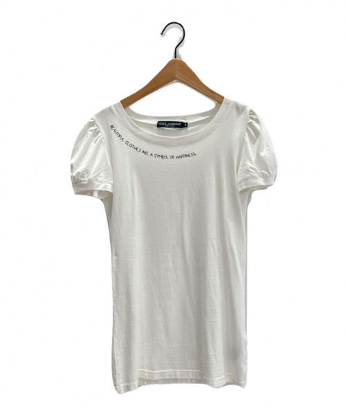 DOLCE & GABBANA（ドルチェ＆ガッバーナ）DOLCE & GABBANA (ドルチェ＆ガッバーナ) ロング丈Tシャツ ホワイト サイズ:36の古着・服飾アイテム