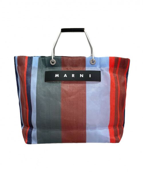 MARNI（マルニ）MARNI (マルニ) フラワーカフェトートバッグ ブルー×レッド サイズ:-の古着・服飾アイテム