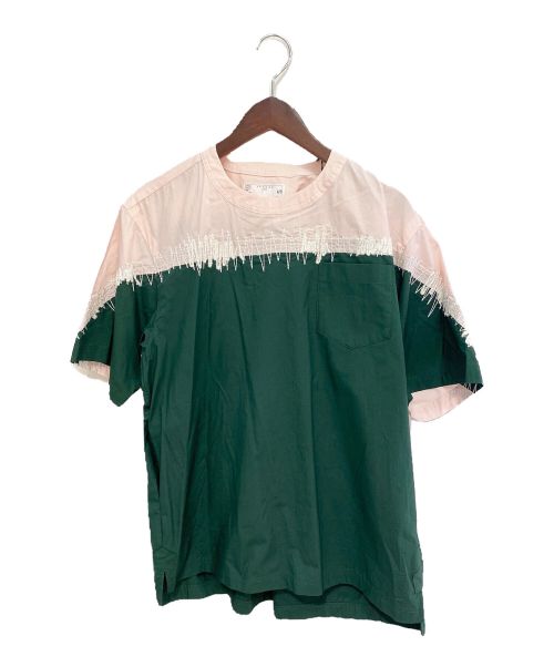 sacai（サカイ）sacai (サカイ) 切替シャツ グリーン×ピンク サイズ:3の古着・服飾アイテム