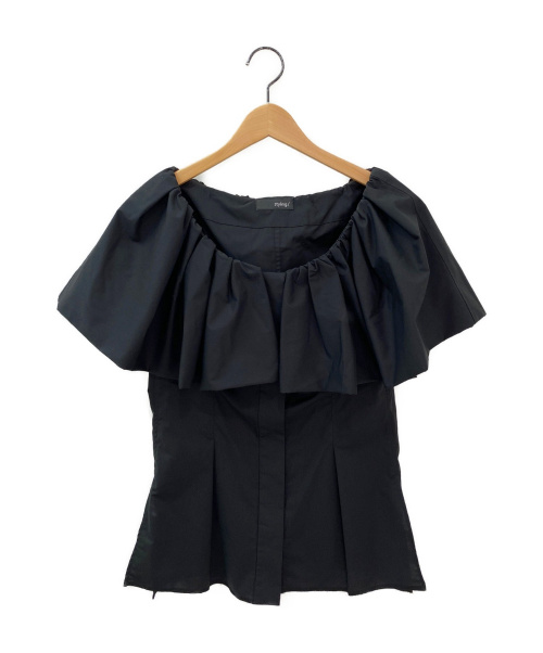 styling/（スタイリング）styling/ (スタイリング) ラッフルショルダーシャツ ブラック サイズ:FREEの古着・服飾アイテム