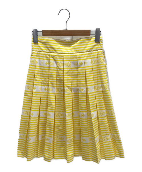 MIU MIU（ミュウミュウ）MIU MIU (ミュウミュウ) プリーツスカート イエロー サイズ:40の古着・服飾アイテム