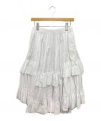 COMME des GARCONS GIRL（コムデギャルソンガール）の古着「フリルティアードスカート AD2021」｜ホワイト