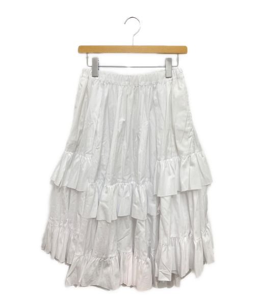 COMME des GARCONS GIRL（コムデギャルソンガール）COMME des GARCONS GIRL (コムデギャルソンガール) フリルティアードスカート AD2021 ホワイト サイズ:Sの古着・服飾アイテム
