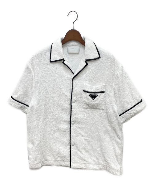 PRADA（プラダ）PRADA (プラダ) 21SS パイル地シャツ ホワイト サイズ:Mの古着・服飾アイテム