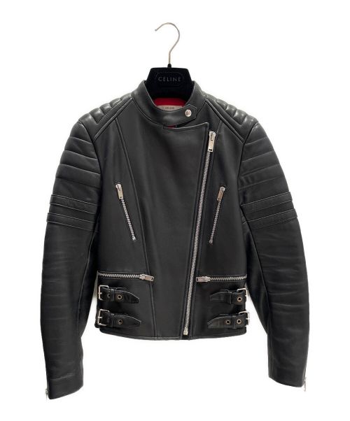 CELINE（セリーヌ）CELINE (セリーヌ) ライダースジャケット ブラック サイズ:36の古着・服飾アイテム