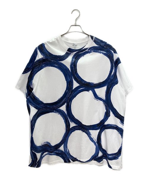 LOEWE（ロエベ）LOEWE (ロエベ) 総柄オーバーサイズTシャツ ホワイト×ブルー サイズ:Mの古着・服飾アイテム