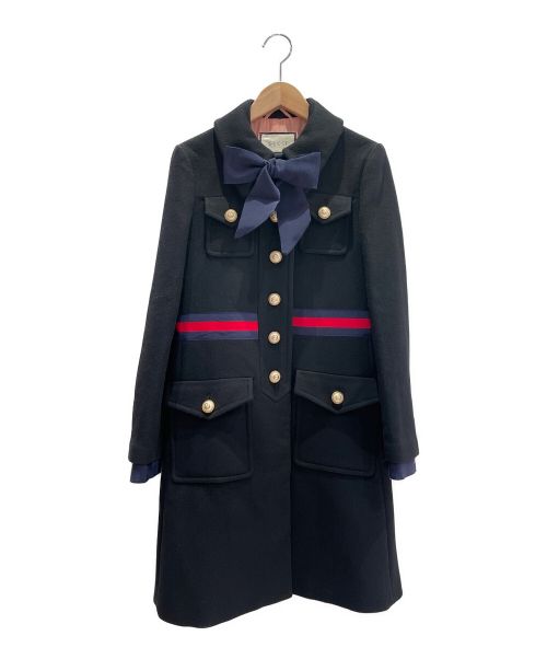 GUCCI（グッチ）GUCCI (グッチ) シェリーラインウールコート ブラック サイズ:40の古着・服飾アイテム