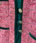 中古・古着 CHANEL BOUTIQUE (シャネル ブティック) ココマークウールジャケット ピンク×グリーン サイズ:38：188000円