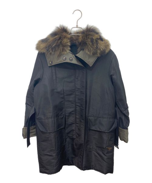 PRADA（プラダ）PRADA (プラダ) インナー付ファーコート ブラック サイズ:38の古着・服飾アイテム