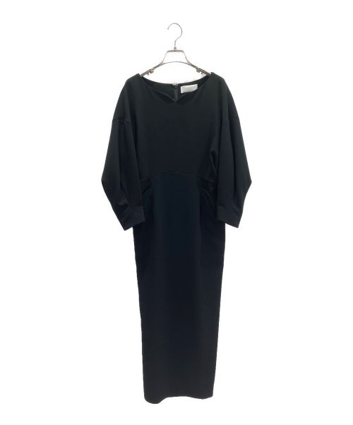 Mame Kurogouchi（マメクロゴウチ）Mame Kurogouchi (マメクロゴウチ) Curved Line Neck Dress ブラック サイズ:2の古着・服飾アイテム