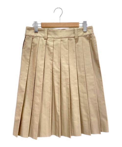 MIU MIU（ミュウミュウ）MIU MIU (ミュウミュウ) チノプリーツスカート ベージュ サイズ:38の古着・服飾アイテム