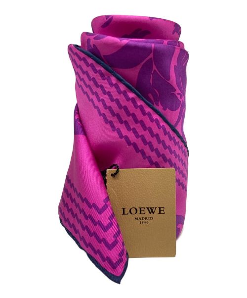 LOEWE（ロエベ）LOEWE (ロエベ) シルクスカーフ パープルの古着・服飾アイテム