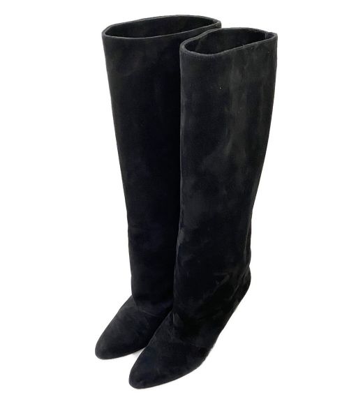 NEBULONIE（ネブローニ）NEBULONIE (ネブローニ) ワイドロングブーツ ブラック サイズ:37の古着・服飾アイテム