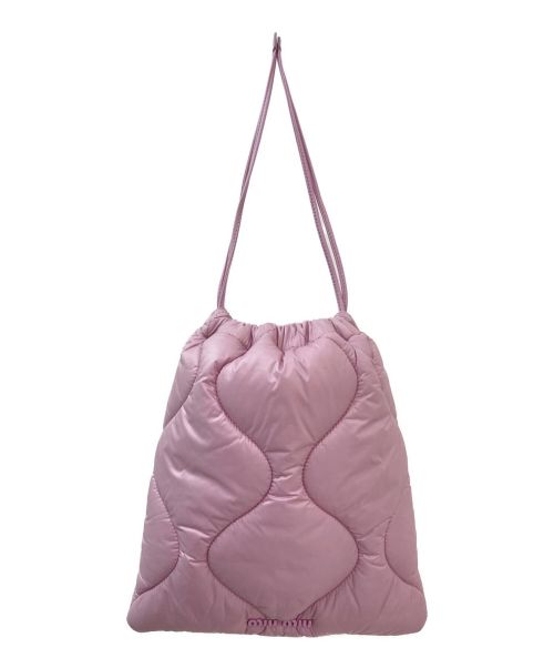 MIU MIU（ミュウミュウ）MIU MIU (ミュウミュウ) キルティング巾着バッグ ピンクの古着・服飾アイテム
