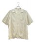 CELINE（セリーヌ）の古着「ミニ トリオンフ ストライププリント ハワイアンシャツ hawaiian shirt in printed viscose　（ビスコース プリンテッド ハワイアンシャツ）」｜アイボリー