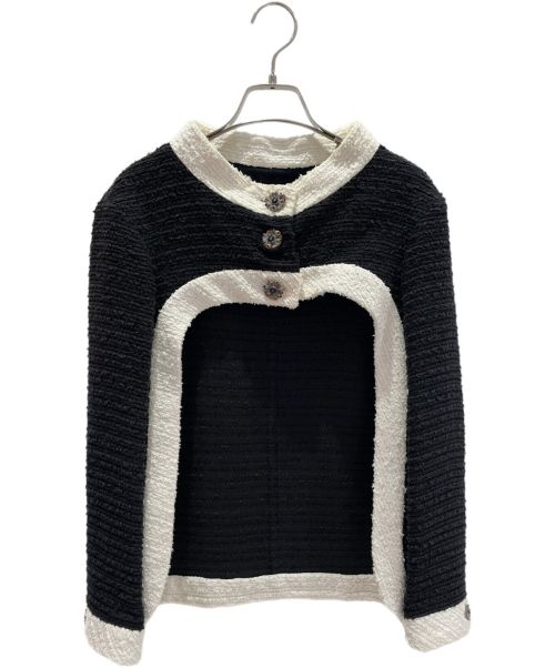 CHANEL（シャネル）CHANEL (シャネル) Colored Stone tweed jacket ブラック サイズ:36の古着・服飾アイテム