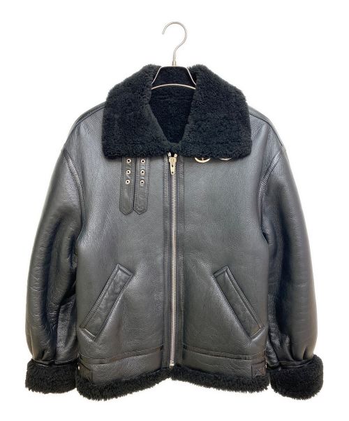 CELINE（セリーヌ）CELINE (セリーヌ) ラムスキンボンバージャケット ブラック サイズ:44の古着・服飾アイテム