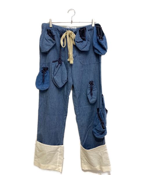 LOEWE（ロエベ）LOEWE (ロエベ) リネンマルチポケットパンツ インディゴ サイズ:XSの古着・服飾アイテム