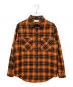CELINEセリーヌ）の古着「Loose Lumberjack Shirt in Checked Wool」｜オレンジ
