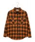 CELINE（セリーヌ）の古着「Loose Lumberjack Shirt in Checked Wool 」｜オレンジ