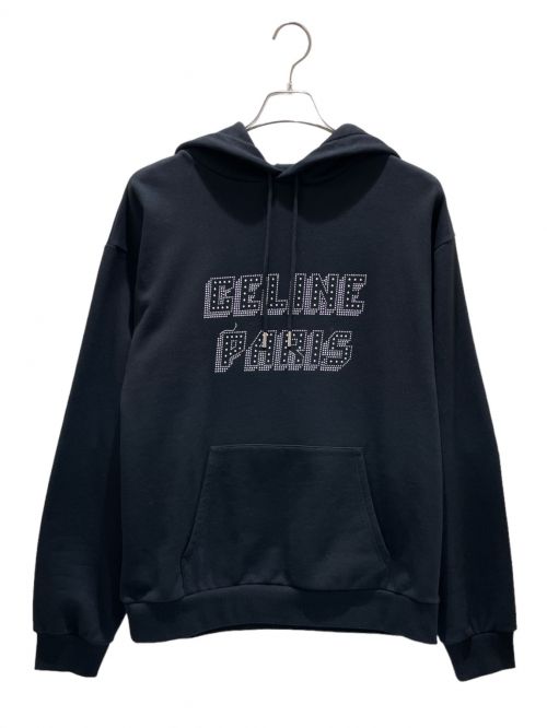 CELINE（セリーヌ）CELINE (セリーヌ) スタッズプルオーバーパーカー ブラック サイズ:Mの古着・服飾アイテム