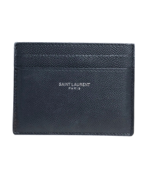 Saint Laurent Paris（サンローランパリ）Saint Laurent Paris (サンローランパリ) Coal Grain Leather Card Holder ネイビー サイズ:-の古着・服飾アイテム