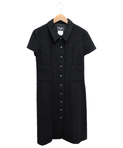 CHANEL（シャネル）CHANEL (シャネル) ウールワンピース ブラック サイズ:38の古着・服飾アイテム