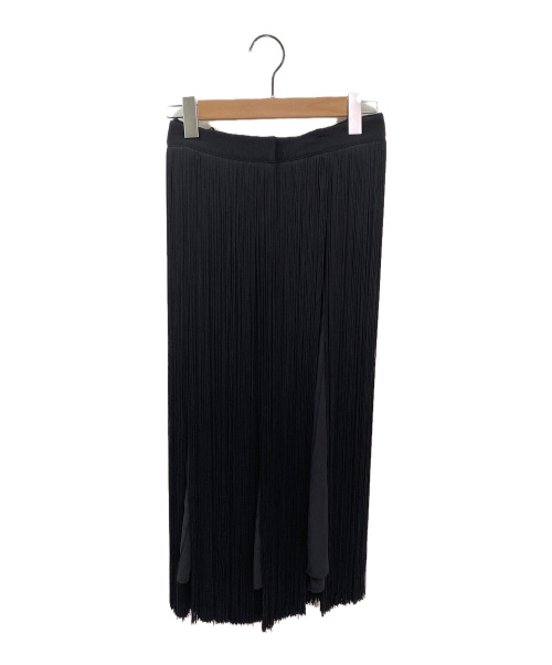 PRADA（プラダ）PRADA (プラダ) フリンジスカート ブラック サイズ:38の古着・服飾アイテム