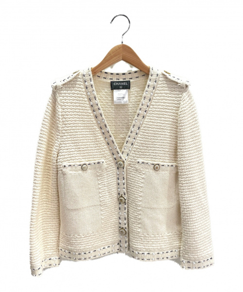 CHANEL（シャネル）CHANEL (シャネル) ニットジャケット ホワイト サイズ:36の古着・服飾アイテム